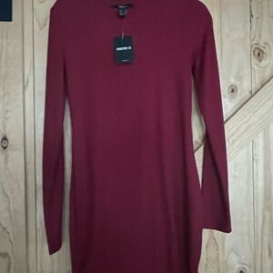Forever 21 Burgundy Long Sleeve Dress